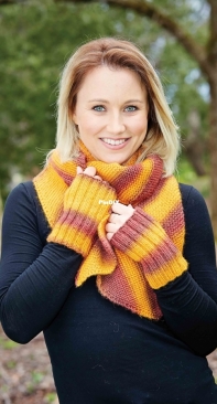PT 8338 Scarf + Cowl + Mitts by Bendigo Woollen Mills-Free