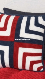 Stripy Mitered Pillow - Willow yarns