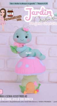 Atelie Bibi Boneca - Bruna Guimaraes - Personalized Nutella -  Garden - Mushroom - Cogumelo - Portuguese - Free