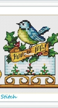 MarShem Stitch - New Years Sleigh - Blue Tit by Marina Shemet