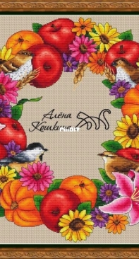 Autumn Wreath With Birds by Alena Koshkina