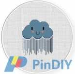 Daily Cross Stitch - Rain Cloud