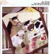 Mary Maxim - 4771N  Farm Yard Friends Blanket