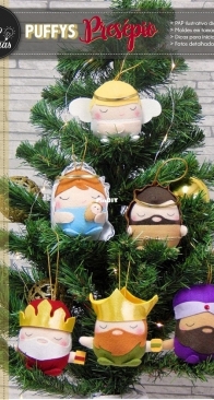 Feltro em Duas- Ane Sousa e Dani Schick  -  N.41- Puffys Nativity Scene - Puffys Presépio-  Portuguese