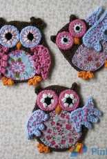 CAROcreated design - Carola Herbst - Owl Applique x3