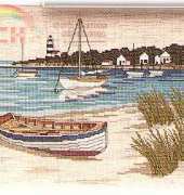 Fishing Village from Jeanette Crews Designs 1189 More Seaside Stitches PCS