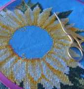 FIRST LANARTE CRAFT--SUNFLOWER ON BLUE