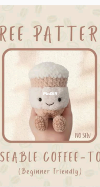 Purfect Crochet - Wee Crochet Creations - Rona - Amuseable Coffee - To - Go - Free