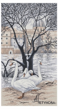 Green Terrace - Swans by Anna Petunova