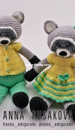 Anna Amigurumi - Anna Rusakova - Raccoon Romka and Tomka - Russian - Free