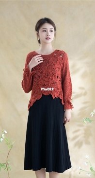 New Mommy Handmade DIY - Su Su Jie Jia - Susans Family - Flower Pullover Small Size - Free