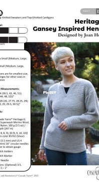 Gansey Inspired Henley by Joan Horton for Cascade Yarns DK731 - Free