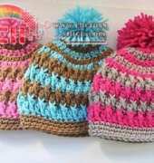 Pompom Beanie (item 028) By Crochet Dreamz