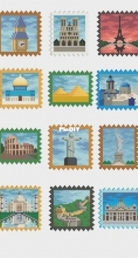 Teeny Weeny XStitch - 20 Tiny Cross Stitch World Famous Locations Set