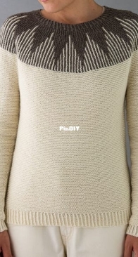 Thistle Yoke Pullover by Ainur Berkimbayeva - English