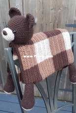 Crafting Happiness - Ariana Goldberry - Crochet Pattern 3in1 Woodland Bear Baby Blanket Toy Lovey - Free