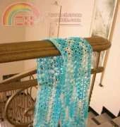blue crochet shawl