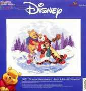 Designer Stitches D192 - Disneys Watercolours Pooh & Friends Snowman