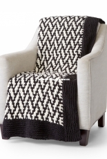 Mosaic Herringbone Throw by Yarnspirations Design Studio - Free