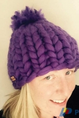 Big Stitch Hat with Pom Pom Helsinki Style by Sarah Willey-Free