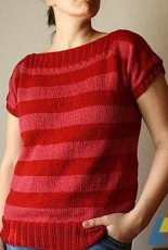 Rose/Rouge Sweater by Nadia Crétin-Léchenne/ NCL knits-English,French-Free