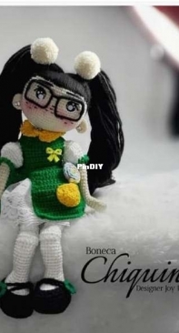 Ateliê Dy Amore - Joy Petschow - Chiquinha Doll -  Boneca Chiquinha - Portuguese