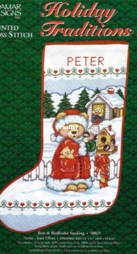 Candamar Designs - Holiday Traditions 50821 Bear & Birdfeeder Stocking by Joan Elliott XSD