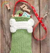 Red Heart-  Michele Wilcox- LW2697 Dog Paws Christmas Stocking- Free