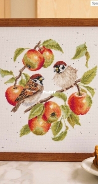 Sparrows and Apples by Wrendale Designs from The World of Cross Stitching 363 PCS + XSD