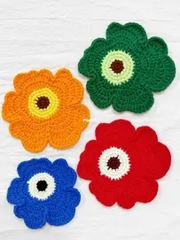 Crochet flower coaster🌸