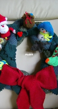 Christmas Wreath Trio With Tree Trim Ornaments by Abigail Originals