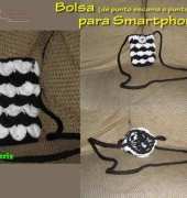 Bag for Smartphone crocodile/flake point