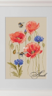 Asmit - Bumblebees in Poppies and Cornflowers by Anna Kuznetsova