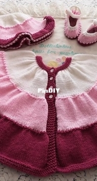 Dollie Babies pattern 108 - 3 Coloured Tiered Matinee Set by Lynne Christie