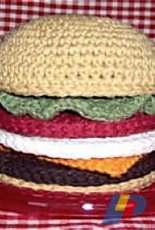 Priscilla Crochet - Pricilla Hewitt - Cheeseburger Coaster Set
