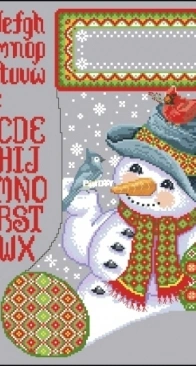 Snowman with Winter Birds Stocking from Cross Stitch & Needlework September 2010 XSD