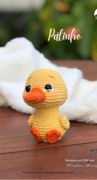 Vócininha Amigurumi - Karolina Alvarenga - Duckling - Patinho - Portuguese