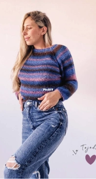 Sweater Blue Virtual Workshop from Introduction to Circular Knitting by La Tejedería - Spanish - Free