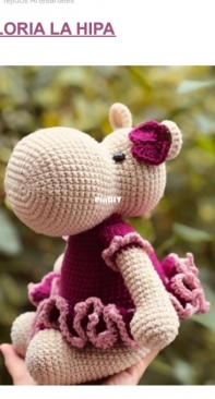 Rochi tejidos artesanales- Roxana- Gloria the hippo - Gloria la hipa- Spanish