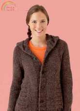 Hooded Cardigan By Lion Brand -free