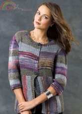 Red Heart LW2763 Magical Stripes Cardi by Alice Tang