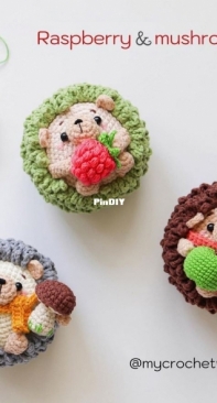 My Crochet Wonders - Marina Chuchkalova - Hedgehog - Raspberry and mushroom - Free