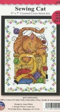 Design Works 3217 Sewing Cat by Joan Elliott PCS + XSD