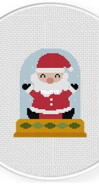 Daily Cross Stitch - Santa Snow Globe