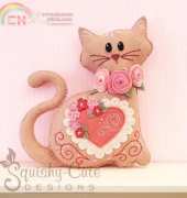 Squishy Cute Designs - Lacey The Valentine Cat