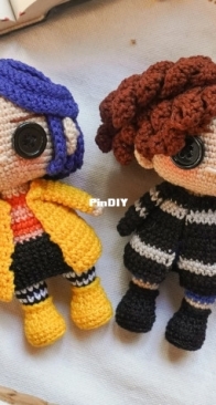 Mini Amigurumi Coraline Button Eyes Inspired - The Looped Crafts