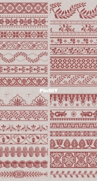 Fifty French & English Border Designs - Modern Folk Embroidery