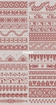 Fifty French & English Border Designs - Modern Folk Embroidery