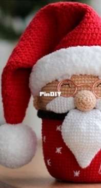 Dorogina Toys - Knitted World by Elena - Elena Dorogina - Christmas Mug Santa Claus