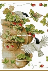 Lanarte PN-0168599 Strawberries and Birds by Marjolein Bastin XSD + PCS